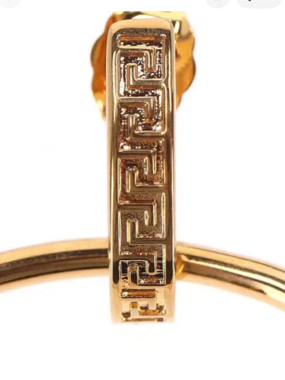 VERSACE Gold Hoop Earrings with Medusa pendant NEW IN BOX - Picture 7 of 11